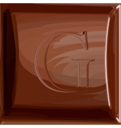 One letter of chocolate alphabet vector image
