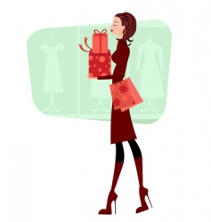 Successful shopping vector image