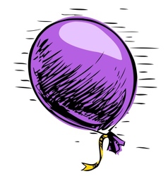 Party balloon with ribbon vector image