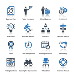 Business Icons Set 3 - Blue Series vector image