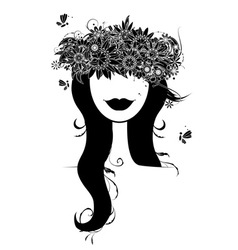 Woman floral wreath vector image