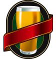 Beer green label vector image