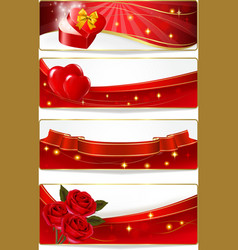 Collection of colorful of valentine banners vector image