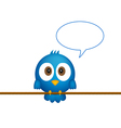 Blue bird sitting on rope vector image