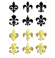 Fleur de lis in black and gold vector image