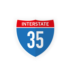 interstate highway 35 road sign icon isolated vector image