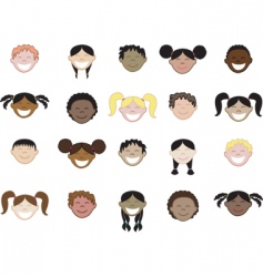 Kids face icons vector image