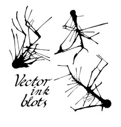 Black ink splashes on white background vector image
