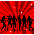 Beautiful and sexy girl silhouettes dancing vector image