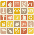 Seamless pattern with travel icons vector image