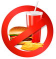 Fast food danger label vector image