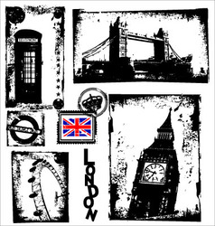 London in grunge background vector image