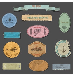 Paper vintage design elements vector image