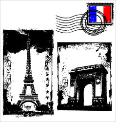 Paris in grunge frame vector image