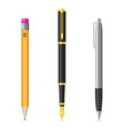 Set icons pen and pencil 01 vector image