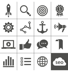 Search engine optimization icon set vector image