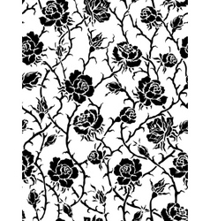 Black roses seamless pattern vector image