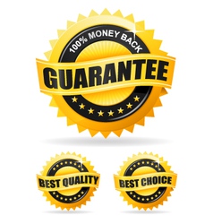 Three gold labels vector image