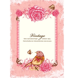Vintage floral frame vector image