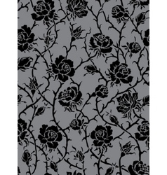 Black roses seamless pattern vector image