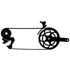 Bicycle drive chain silhouette vector image