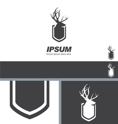 Deer Stag Head sign badge label branding template vector image