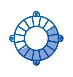 Blue shading silhouette of flotation hoop Blue shading silhouette of flotation hoop vector image