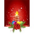 Christmas ball candle vector image