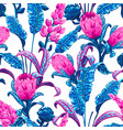 Tropical seamless pattern with palm leaves vector image