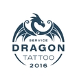 Dragon logo tattoo service in style the flat of vector image