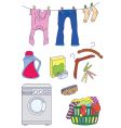 Laundry related icon set vector image