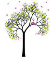 Spring tree with love birds vector image