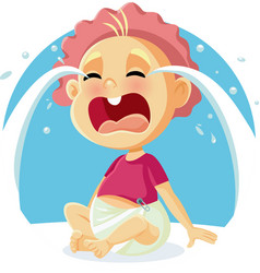 funny baby crying cartoon vector image