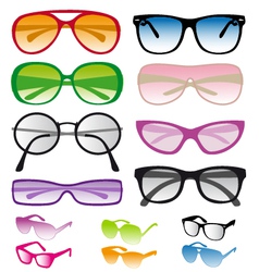 Set of colorful sunglasses vector image