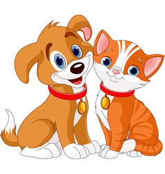 Cat and Dog vector image