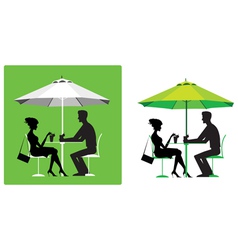 Couple at outdoor cafe vector image