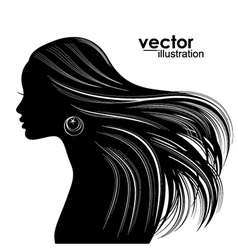 Woman Hair style Silhouette vector image