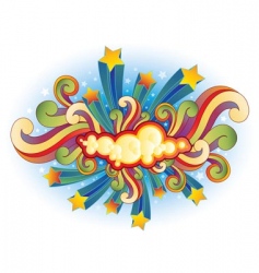 Retro shooting stars and swirls vector image