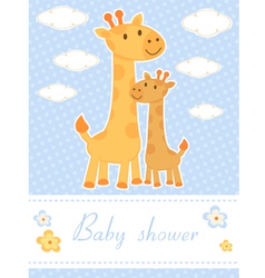 Baby shower card with giraffes vector image