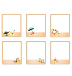 Set of Blank Photos with Beach Item Pictures vector image