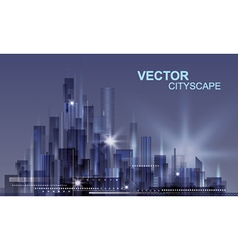 Modern night cityscape background vector image