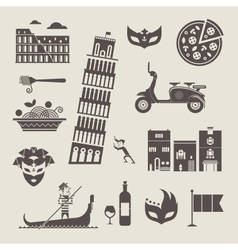 Italy icons vector image
