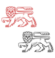 Heraldic lion king in retro cartoon style vector image
