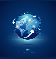Modern globe connections network design vector image