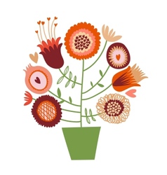 Cute cartoon flower tree vector image