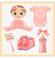 Cute collection of baby design elements vector image