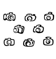Set of photo camera symbols vector image