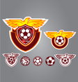 Bird emblem logo football vector image