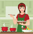 Housewife in the kitchen vector image