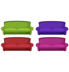 Four colorful sofas vector image